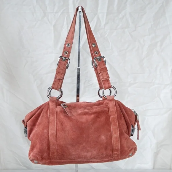 Prada Peach Suede Shoulder Bag - Picture 2 of 13